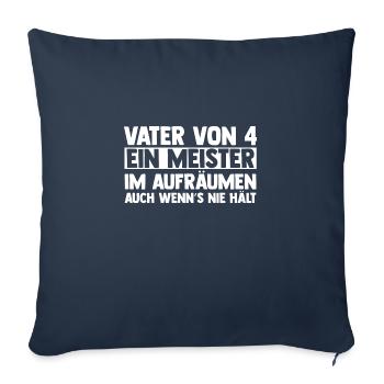 Dad of 4 children - Sofa pillowcase 17,3'' x 17,3'' (45 x 45 cm) - navy - Front