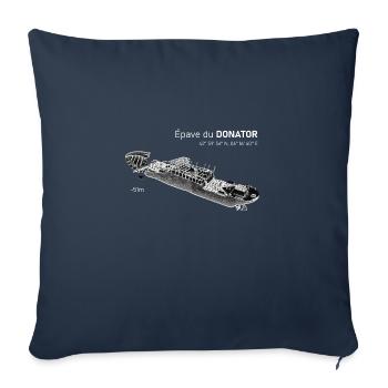 J'peux pas, j'ai plongée sur l'épave du Donator. - Housse de coussin décorative 45 x 45 cm - bleu marine - Devant