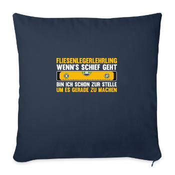 Tile Laying Training Apprentice Auzbi Tile Laying - Sofa pillowcase 17,3'' x 17,3'' (45 x 45 cm) - navy - Front