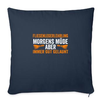 Tile Laying Training Apprentice Auzbi Tile Laying - Sofa pillowcase 17,3'' x 17,3'' (45 x 45 cm) - navy - Front