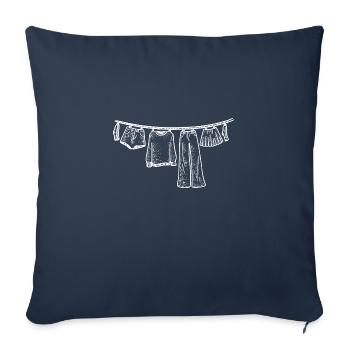 Corde à linge Dessiné à la main Drôle - Housse de coussin décorative 45 x 45 cm - bleu marine - Devant