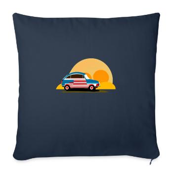 au coucher du soleil - Housse de coussin décorative 45 x 45 cm - bleu marine - Devant