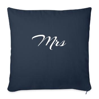 Mr et Mme, Monsieur et Miss Idée cadeau Couples - Housse de coussin décorative 45 x 45 cm - bleu marine - Devant