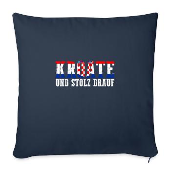 Croate Croate Croatie - Housse de coussin décorative 45 x 45 cm - bleu marine - Devant