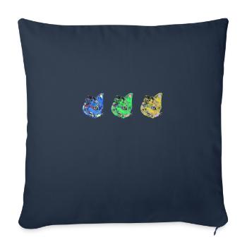 katze, blau ,malerei, ,kätzchen,warhol,pop-art - Sofakissenbezug 45 x 45 cm - Navy - Vorne