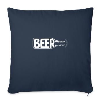 Beer - Funny Beer Logo Tshirt - Sofa pillowcase 17,3'' x 17,3'' (45 x 45 cm) - navy - Front
