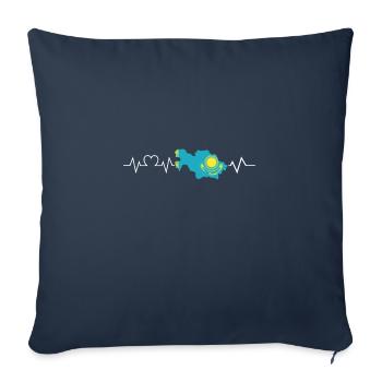 Kazakh heartbeat Kazakhstan - Sofa pillowcase 17,3'' x 17,3'' (45 x 45 cm) - navy - Front