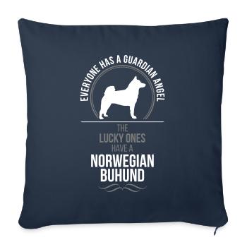 NORVÉGIENNES Buhund Ange-Gardien Wilsigns - Housse de coussin décorative 45 x 45 cm - bleu marine - Devant