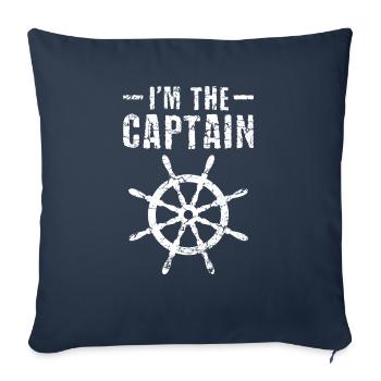 Je suis le capitaine marin marin - Housse de coussin décorative 45 x 45 cm - bleu marine - Devant