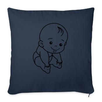 Bébé - Housse de coussin décorative 45 x 45 cm - bleu marine - Devant