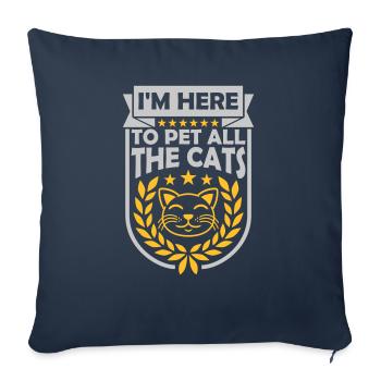 Pet All The Cats - Sofa pillowcase 17,3'' x 17,3'' (45 x 45 cm) - navy - Front