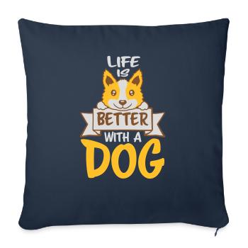better with a dog - Sofakissenbezug 45 x 45 cm - Navy - Vorne
