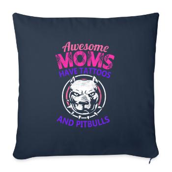 Cute Mothers Day Awesome Mom Have Tattoos and - Sofa pillowcase 17,3'' x 17,3'' (45 x 45 cm) - navy - Front