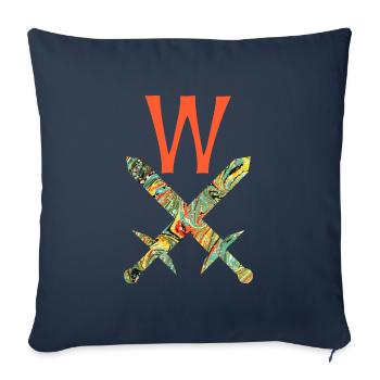 Épées croisées E 200 W - Housse de coussin décorative 45 x 45 cm - bleu marine - Devant