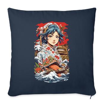 Anime Sushi Aesthetics: Manga Master - Sofa pillowcase 17,3'' x 17,3'' (45 x 45 cm) - navy - Front