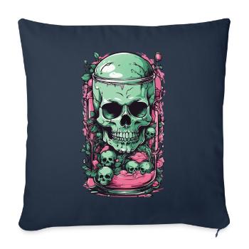 Goth crâne bonbons Pastel gothique Weirdcore Design - Housse de coussin décorative 45 x 45 cm - bleu marine - Devant