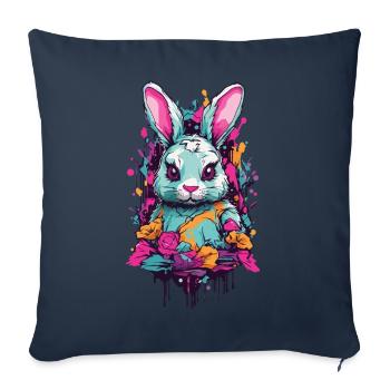 Occult Gothic Bunny Pastel e-girl Streetwear - Sofa pillowcase 17,3'' x 17,3'' (45 x 45 cm) - navy - Front