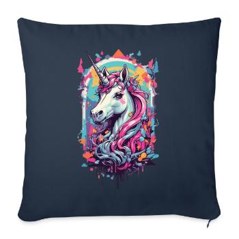 Gothic Unicorn Magic Pastel Occult Streetwear - Sofa pillowcase 17,3'' x 17,3'' (45 x 45 cm) - navy - Front