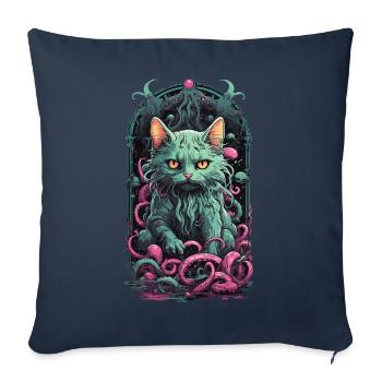 Cats Demon Underworld Occult Halloween Design - Sofa pillowcase 17,3'' x 17,3'' (45 x 45 cm) - navy - Front