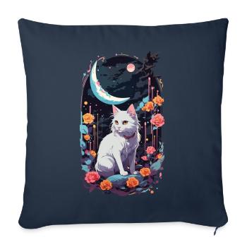 Mystical Night Cats Pastel Gothic Design - Sofa pillowcase 17,3'' x 17,3'' (45 x 45 cm) - navy - Front