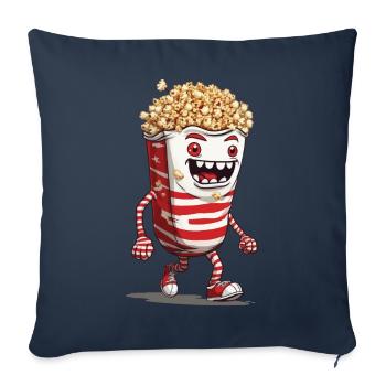 Funny Halloween Popcorn Monster Design - Sofa pillowcase 17,3'' x 17,3'' (45 x 45 cm) - navy - Front
