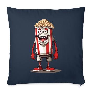 Funny Popcorn Monster Halloween Design - Sofa pillowcase 17,3'' x 17,3'' (45 x 45 cm) - navy - Front