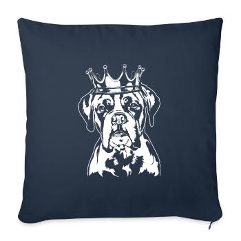 Boxer allemand Chien de la couronne Chiens Wilsigns - Housse de coussin décorative 45 x 45 cm - bleu marine - Devant