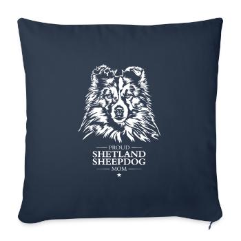 Shetland Sheepdog Mom Dog Dogs Sheltie Wilsigns - Sofa pillowcase 17,3'' x 17,3'' (45 x 45 cm) - navy - Front