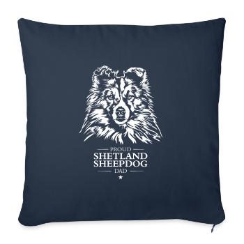 Shetland Sheepdog Dad Dog Dog Sheltie Wilsigns - Sofa pillowcase 17,3'' x 17,3'' (45 x 45 cm) - navy - Front
