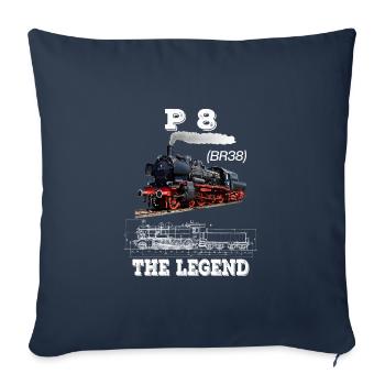 Steam locomotive steam locomotive P8 the legend - Sofa pillowcase 17,3'' x 17,3'' (45 x 45 cm) - navy - Front