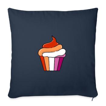 Lesbischer Cupcake Orange Pink Lesbian Pride - Sofa pillowcase 17,3'' x 17,3'' (45 x 45 cm) - navy - Front
