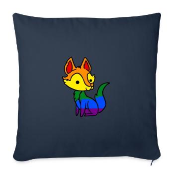 LGBT Gay Pride Fox Gay Pride - Housse de coussin décorative 45 x 45 cm - bleu marine - Devant