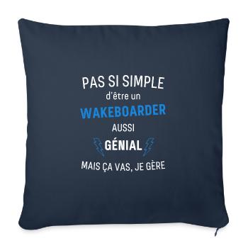 Awesome wakeboarder - Sofa pillowcase 17,3'' x 17,3'' (45 x 45 cm) - navy - Front