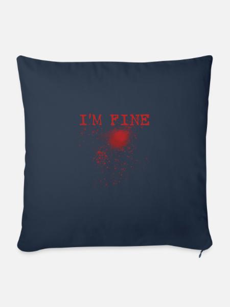 Lustige Sprüche Blutspritzer Halloween - Sofakissenbezug 45 x 45 cm - Navy