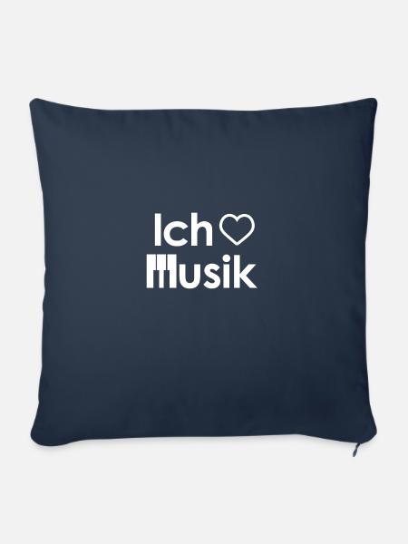 Ich liebe Musik - Sofakissenbezug 45 x 45 cm - Navy
