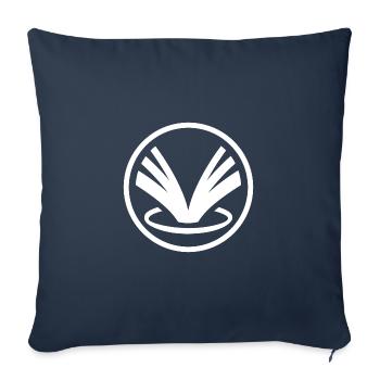 logo EVTV rond BLANC - Housse de coussin décorative 45 x 45 cm - bleu marine - Devant