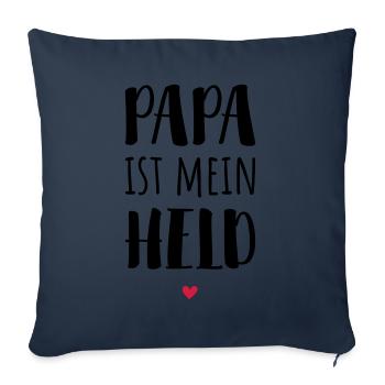 Papa ist mein Held / Papa ist der Beste! - Sofakissenbezug 45 x 45 cm - Navy - Vorne