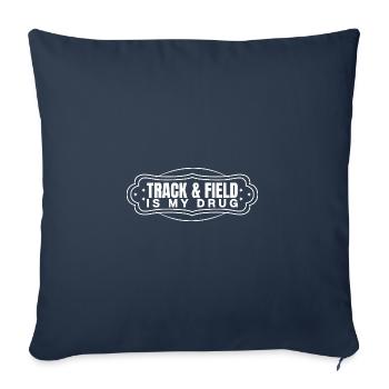 Athlétisme L’athlétisme est ma drogue - Housse de coussin décorative 45 x 45 cm - bleu marine - Devant