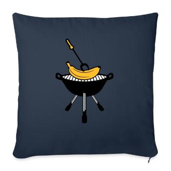 barbecue barbecue grill grill rôti cuisson cuisine schuerze kuec - Housse de coussin décorative 45 x 45 cm - bleu marine - Devant