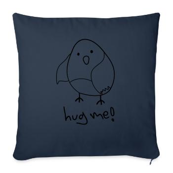 hug me! (Cute Bird) - Sofakissenbezug 45 x 45 cm - Navy - Vorne