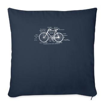 Cycopath vélo Vélo vélo - Housse de coussin décorative 45 x 45 cm - bleu marine - Devant