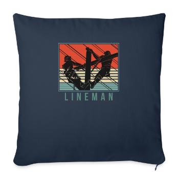 Line fitter fitter electrician overhead line - Sofa pillowcase 17,3'' x 17,3'' (45 x 45 cm) - navy - Front