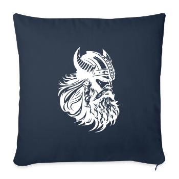 Viking Head Warrior Viking - Housse de coussin décorative 45 x 45 cm - bleu marine - Devant