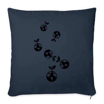 Planète Terre - Housse de coussin décorative 45 x 45 cm - bleu marine - Devant