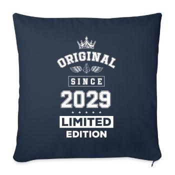 Anniversaire édition limitée 2029 - Housse de coussin décorative 45 x 45 cm - bleu marine - Devant