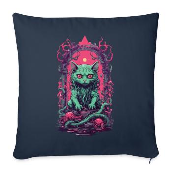 Demon Cat Halloween Gothic Funny Cats Design - Sofa pillowcase 17,3'' x 17,3'' (45 x 45 cm) - navy - Front
