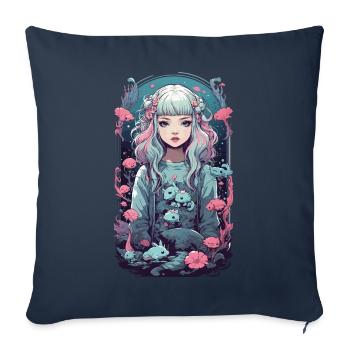 Pastel Goth Anime Underwater Gothic Girl - Sofa pillowcase 17,3'' x 17,3'' (45 x 45 cm) - navy - Front