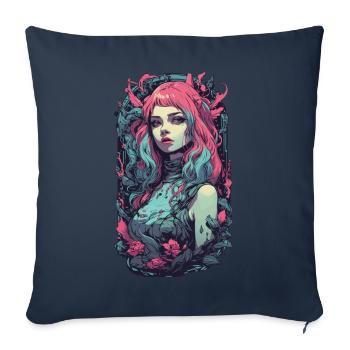 Gothic Pastel Aesthetic E-Girl Streetwear - Sofa pillowcase 17,3'' x 17,3'' (45 x 45 cm) - navy - Front