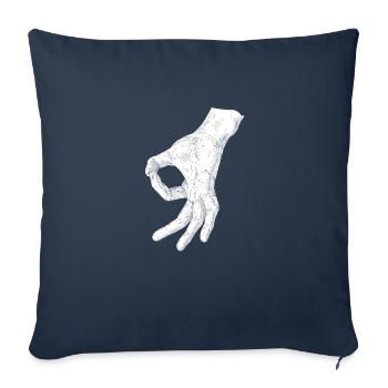 Gotcha, Reingeschaut - Fingerkreis Kreisspiel - Sofakissenbezug 45 x 45 cm - Navy - Vorne
