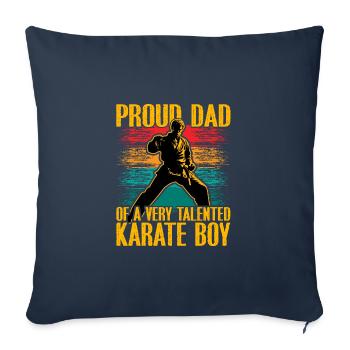 Fier papa d’un garçon de karaté très talentueux - Housse de coussin décorative 45 x 45 cm - bleu marine - Devant